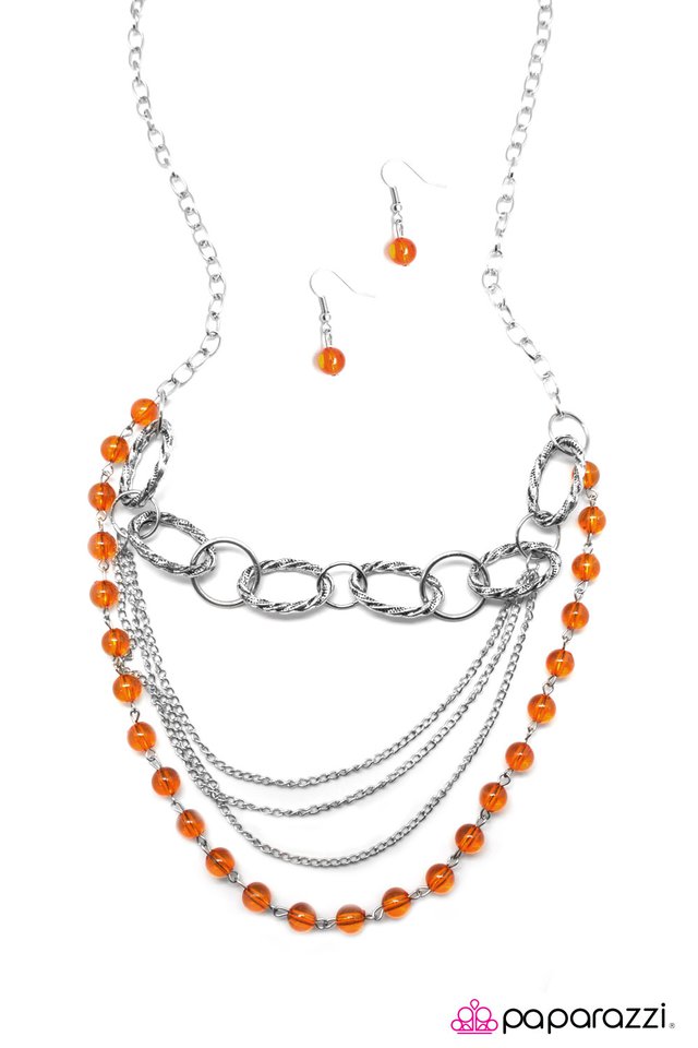 Paparazzi ♥ A Subtle Reminder - Orange ♥ Necklace
