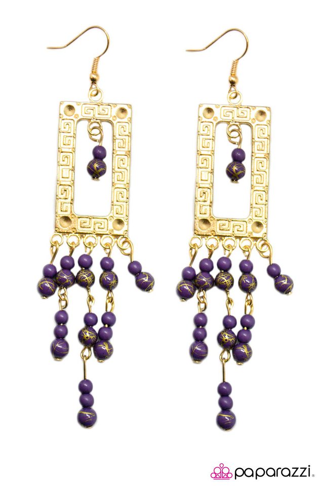 Paparazzi ♥ Aztec Attitude - Purple ♥ Earrings