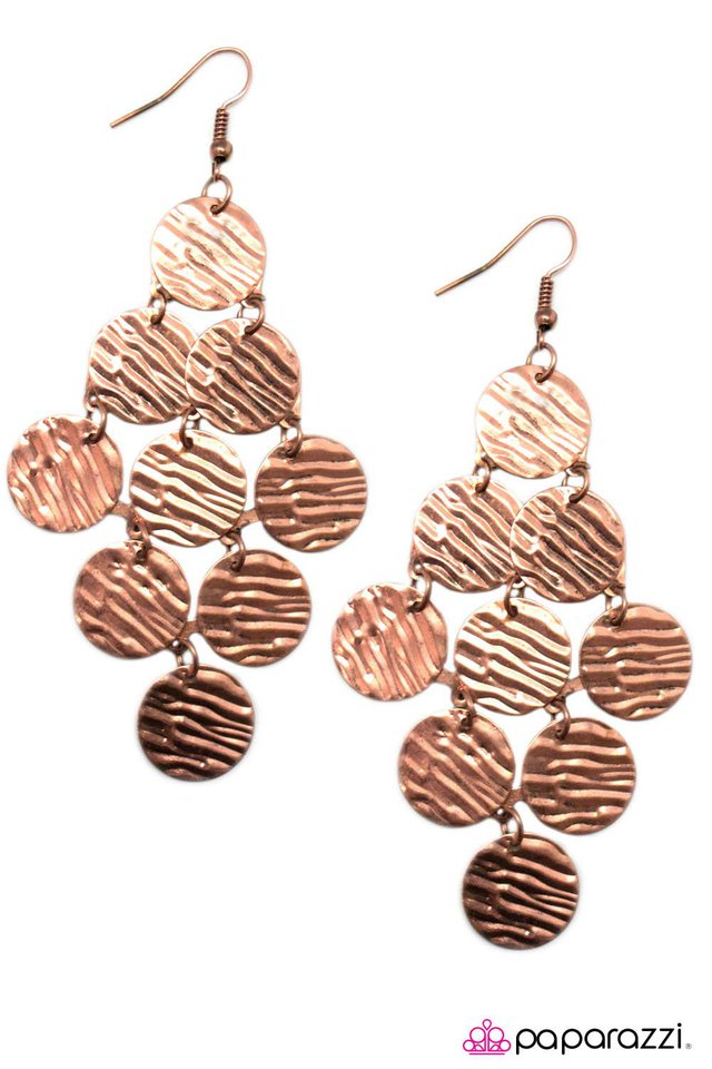 Paparazzi ♥ Metallic Pools - Copper ♥ Earrings