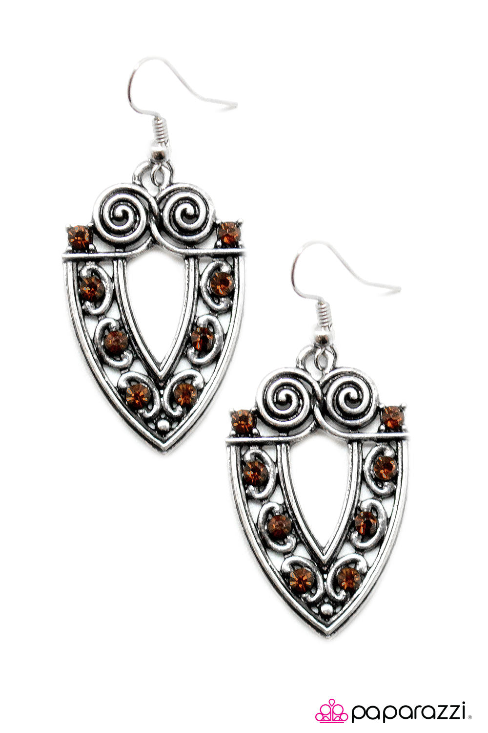 Paparazzi ♥ Call A Spade A Spade - Brown ♥  Earrings
