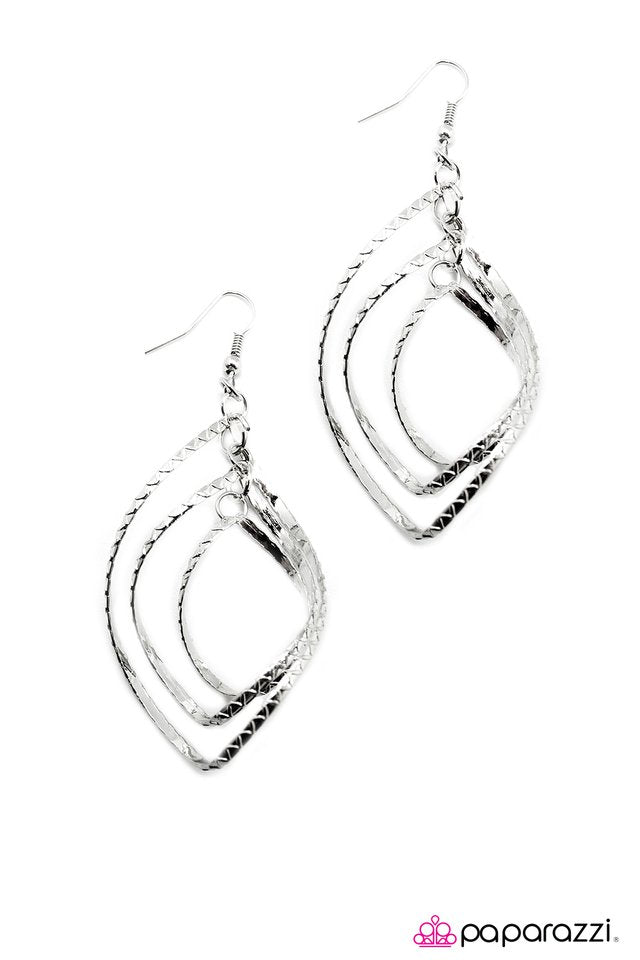 Paparazzi ♥ Go Down in Flames - Silver ♥ Earrings