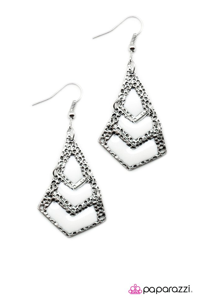 Paparazzi ♥ Wild Child - White ♥ Earrings