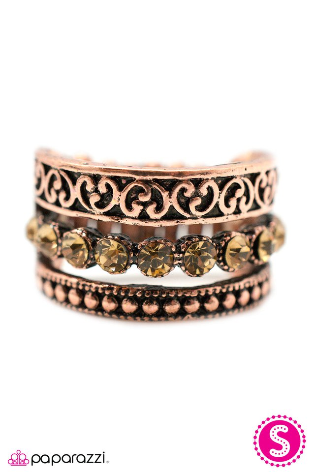Paparazzi ♥ Triple Crown - Copper ♥ Ring