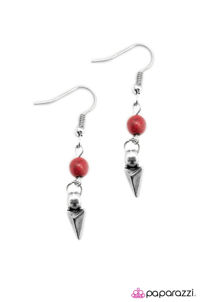 Paparazzi ♥ Missing The Mark - Red ♥ Earrings