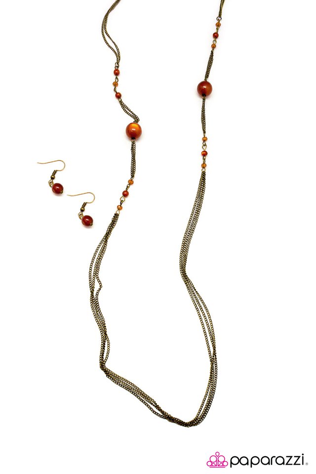 Paparazzi ♥ Half Past Midnight - Orange ♥ Necklace