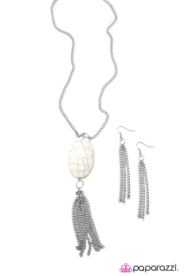 Paparazzi ♥ Born to Ride - White ♥ Necklace