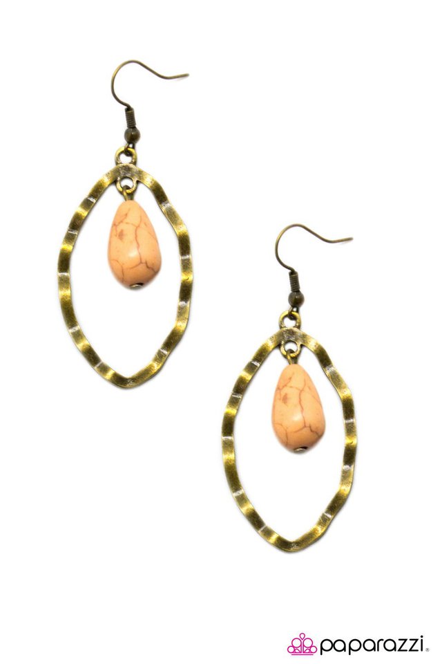 Paparazzi ♥ Desert Quarry - Yellow ♥ Earrings