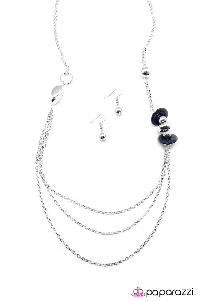 Paparazzi ♥ It All Stacks Up - Blue ♥ Necklace