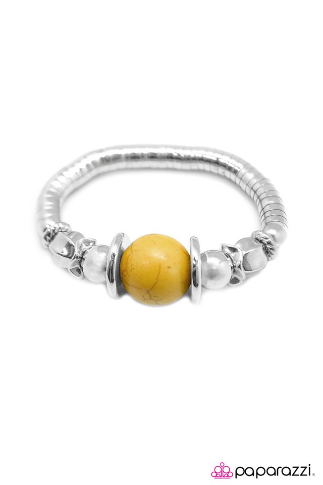 Paparazzi ♥ Brace Yourself - Yellow ♥ Bracelet