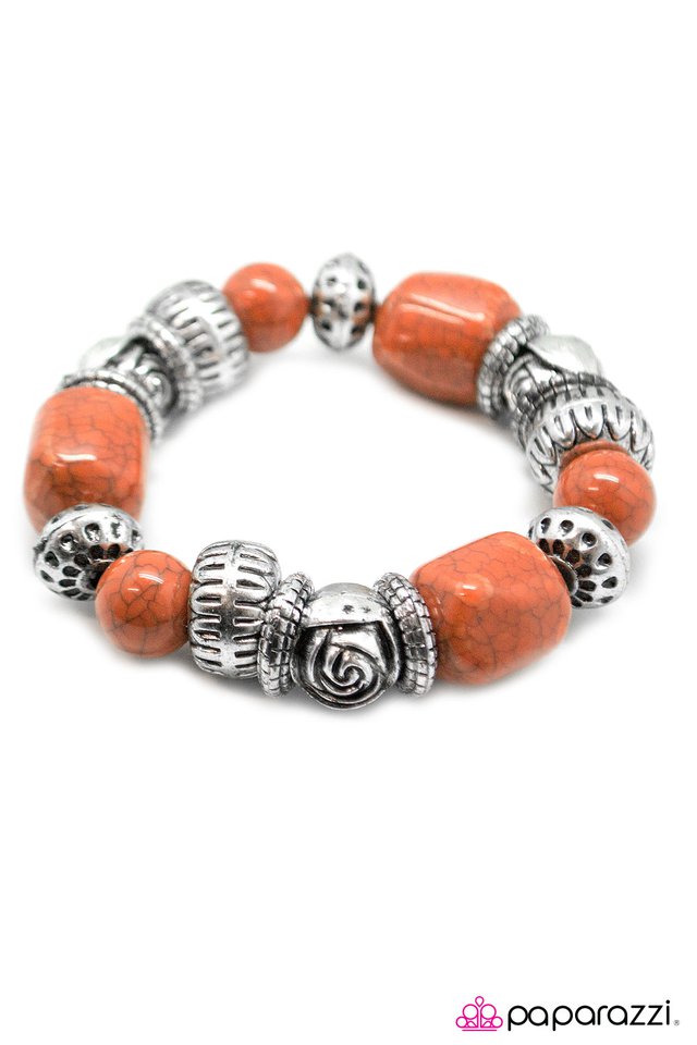 Paparazzi ♥ Rock Steady - Orange ♥ Bracelet