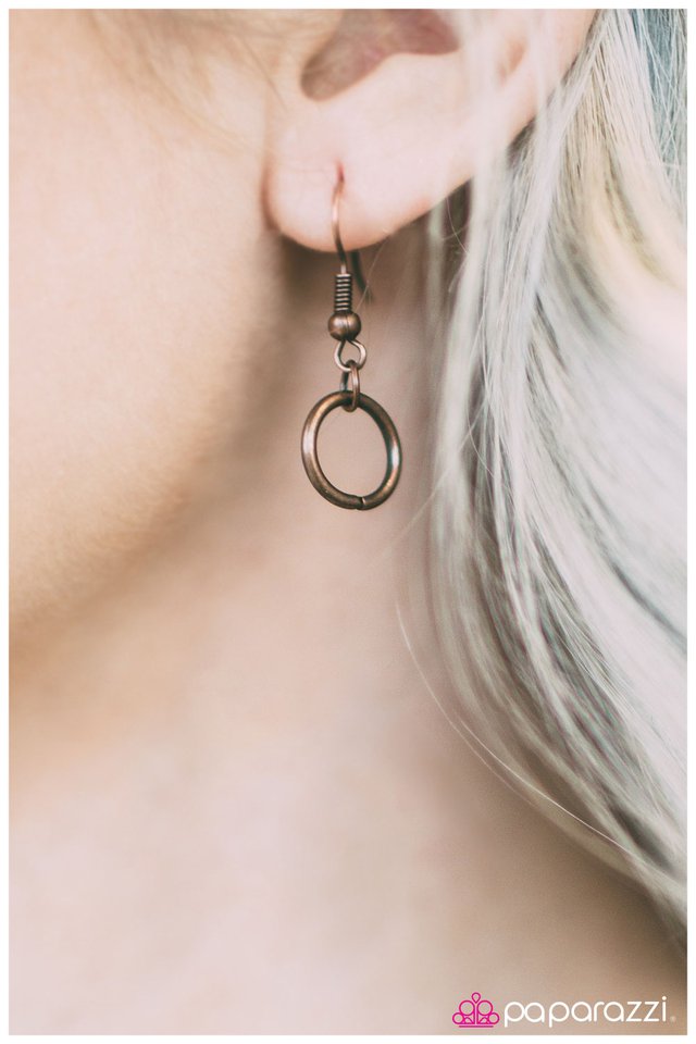 Paparazzi ♥ Round Em Up - Copper ♥ Necklace