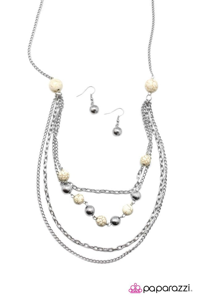 Paparazzi ♥ Roman Holiday - White ♥ Necklace