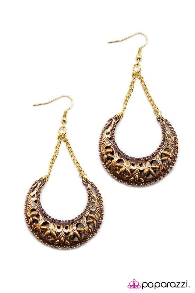 Paparazzi ♥ Over the Moon - Brown ♥ Earrings