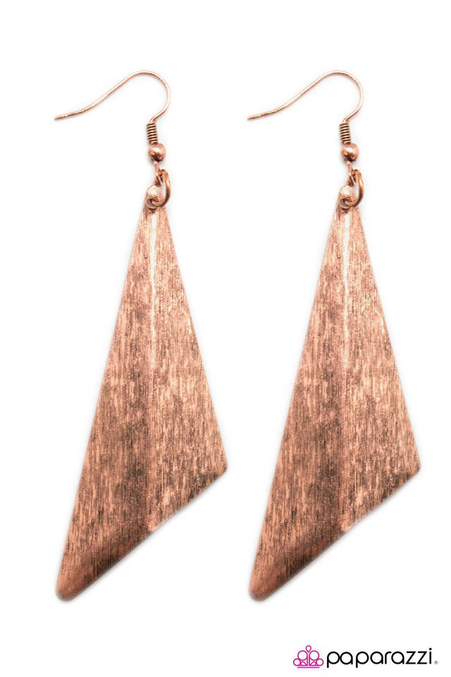 Paparazzi ♥ Serenely Scalene - Copper ♥ Earrings