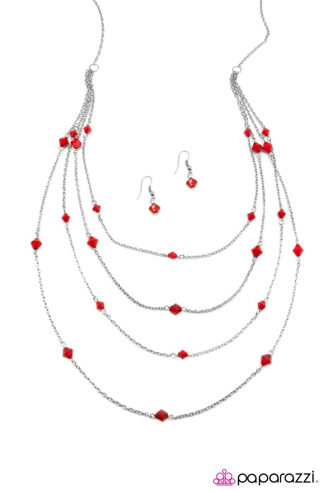 Paparazzi ♥ Just Enough - Red ♥ Necklace