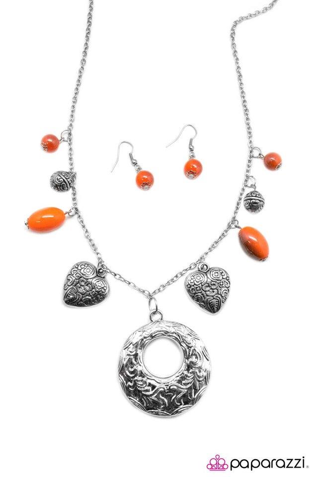 Paparazzi ♥ Home Is Where The Heart Is - Orange ♥ Necklace
