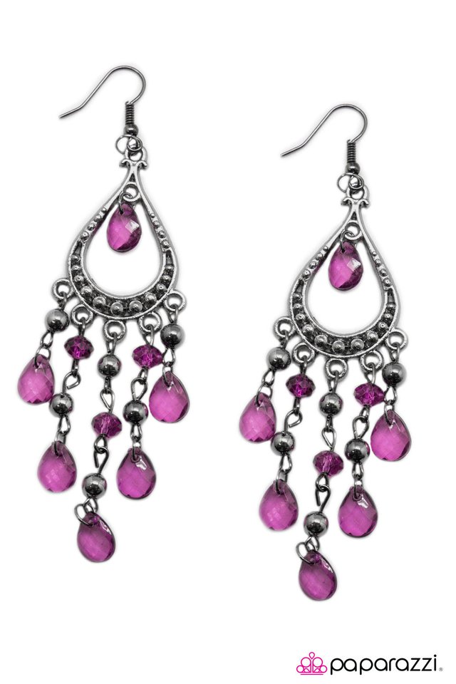 Paparazzi ♥ Moulin Rouge - Purple ♥ Earrings