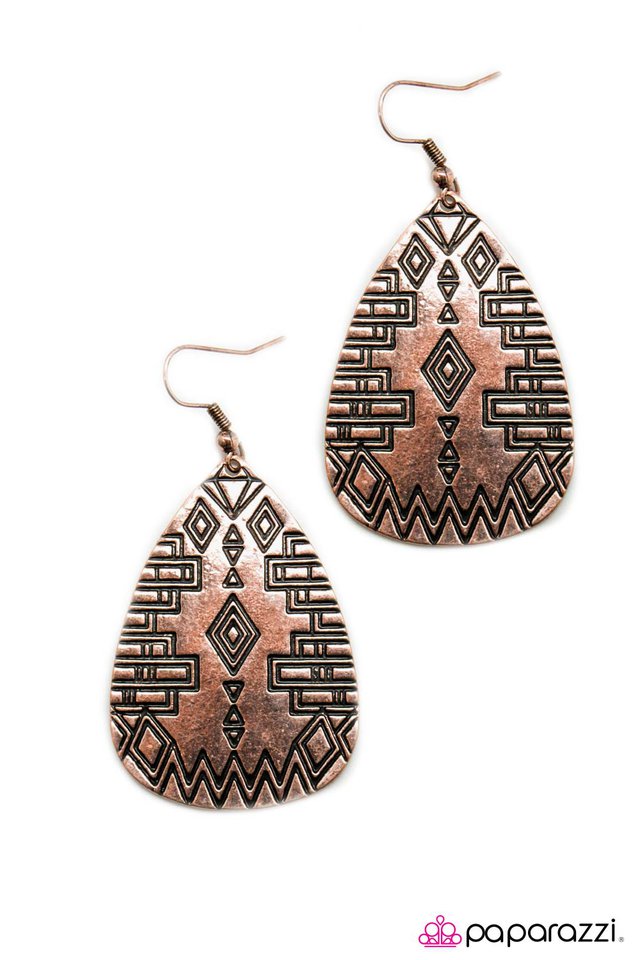 Paparazzi ♥ Tex-Mex - Copper ♥ Earrings
