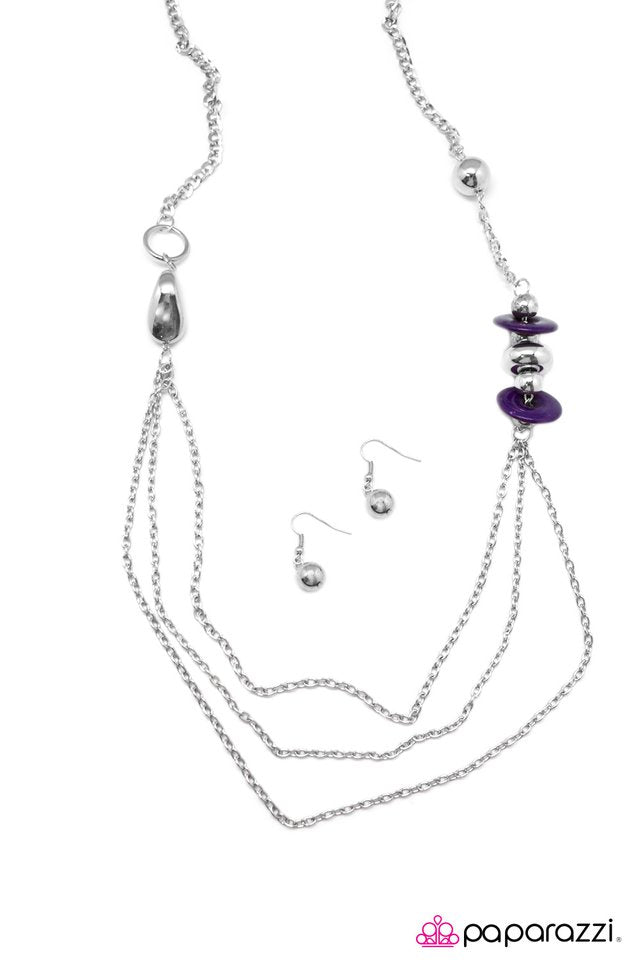 Paparazzi ♥ It All Stacks Up - Purple ♥ Necklace