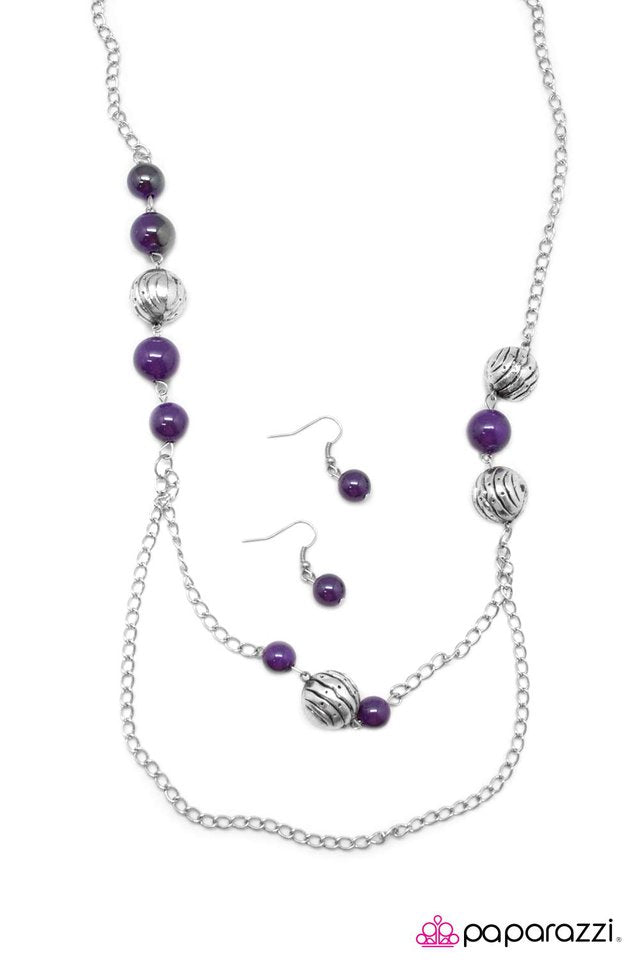 Paparazzi ♥ Right On Time - Purple ♥ Necklace