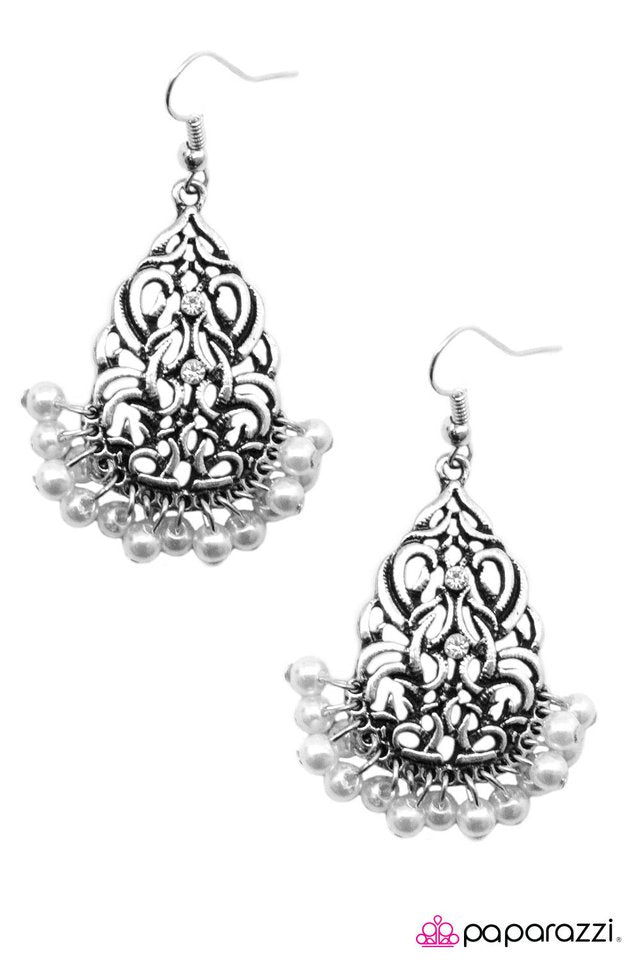 Paparazzi ♥ A Night In Tunisia - White ♥ Earrings