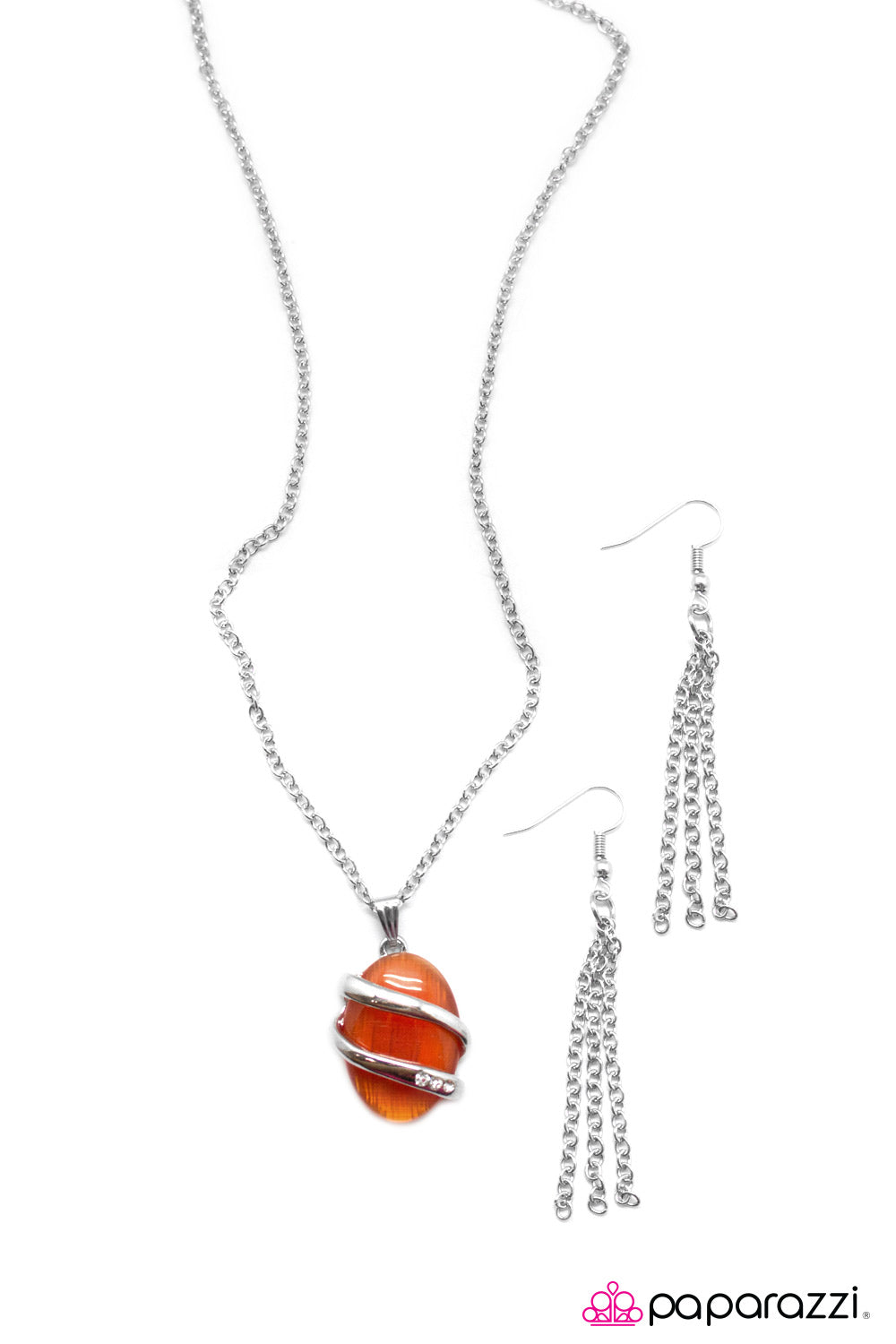 Paparazzi ♥ Keep Stringing You Along - Orange ♥  Necklace