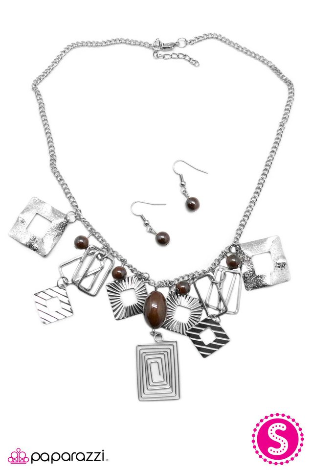 Paparazzi ♥ Cutting Corners - Brown ♥ Necklace