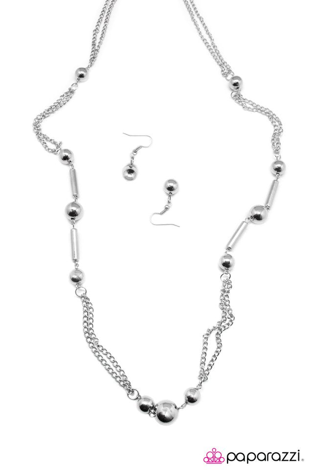 Paparazzi ♥ No Time For Talk - Silver ♥ Necklace