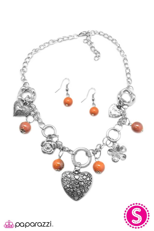 Paparazzi ♥ Never Been Kissed - Orange ♥ Necklace