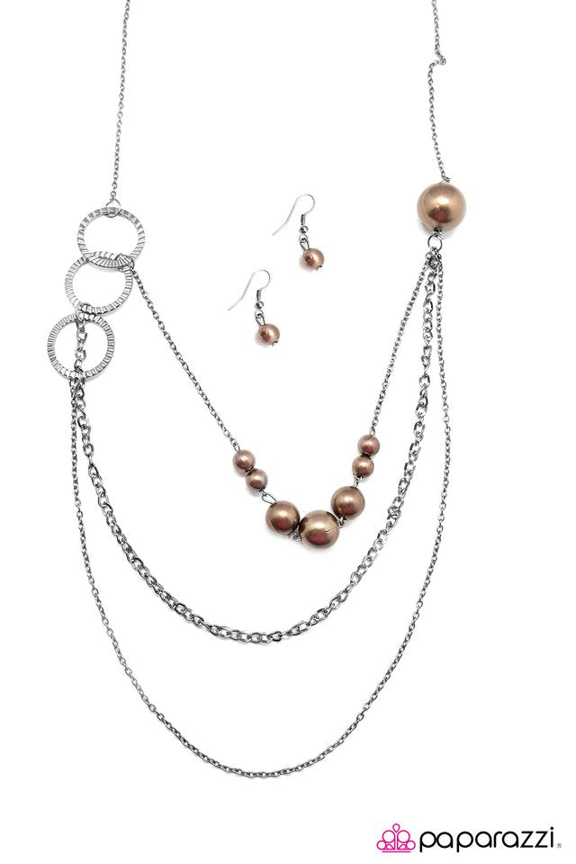 Paparazzi ♥ Youre CRIMPING My Style - Brown ♥ Necklace