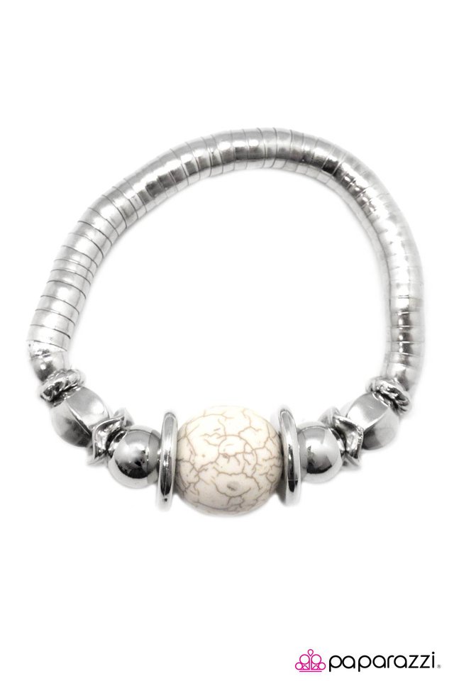 Paparazzi ♥ Brace Yourself - White ♥ Bracelet