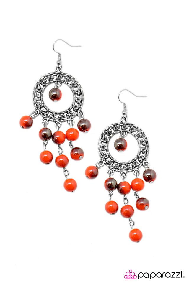 Paparazzi ♥ Burning Skies - Orange ♥ Earrings