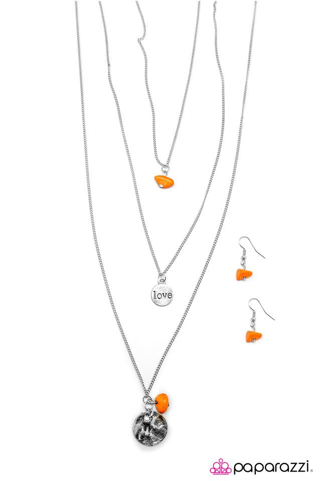 Paparazzi ♥ To Love and Be Loved - Orange ♥ Necklace
