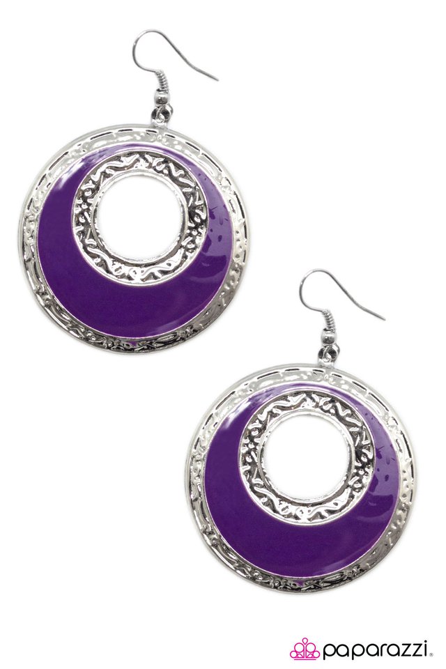 Paparazzi ♥ Night Owl - Purple ♥ Earrings
