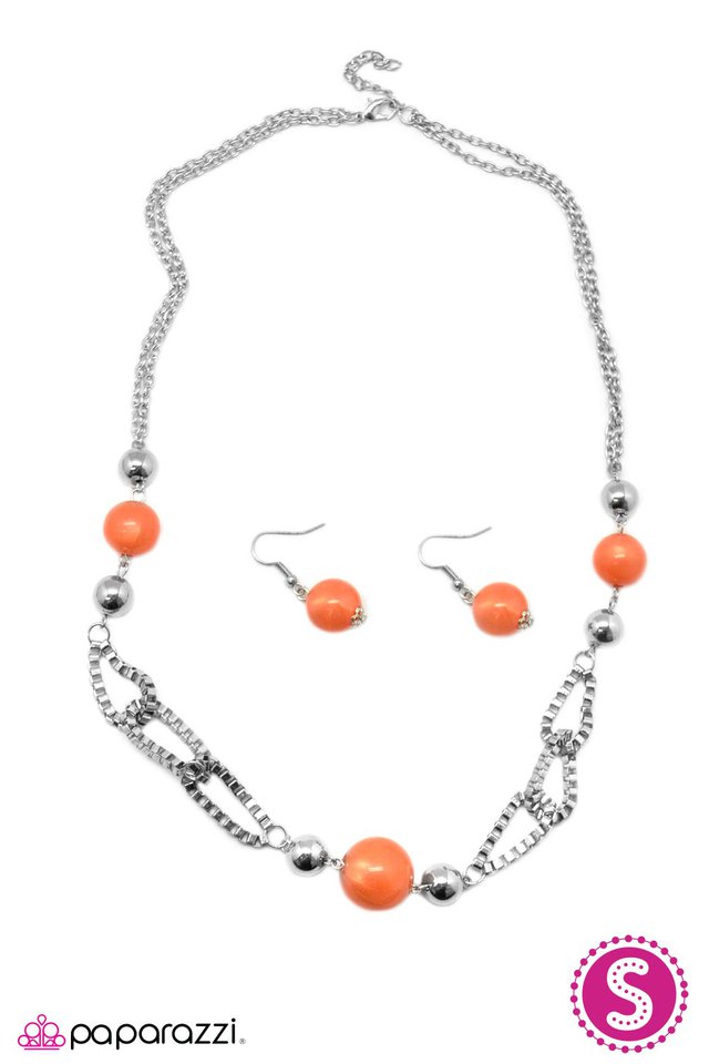 Paparazzi ♥ Calm and Connected - Orange ♥ Necklace