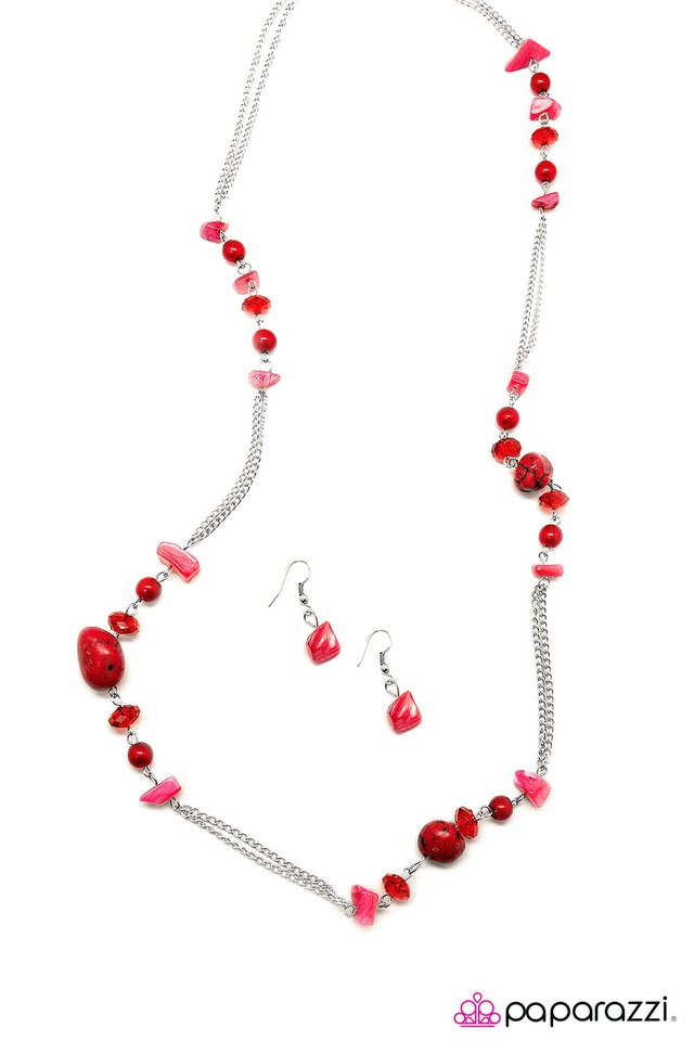 Paparazzi ♥ Caribbean Cruise - Red ♥ Necklace