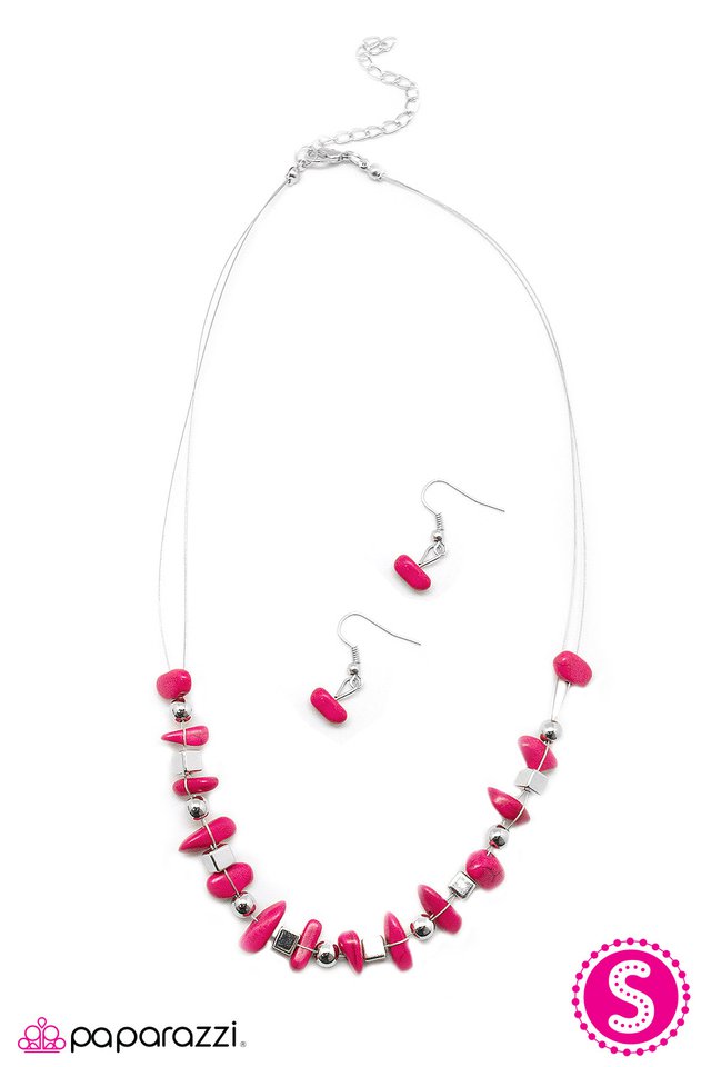 Paparazzi ♥ Pebble Pow-Wow - Pink ♥ Necklace