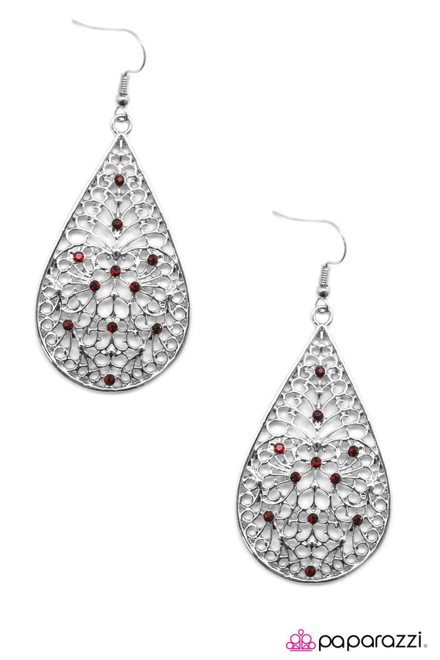 Paparazzi ♥ At First Glance 2 - Red ♥ Earrings