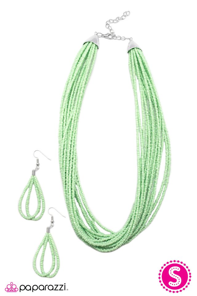 Paparazzi ♥ Wide Open Spaces - Mint Green ♥ Necklace