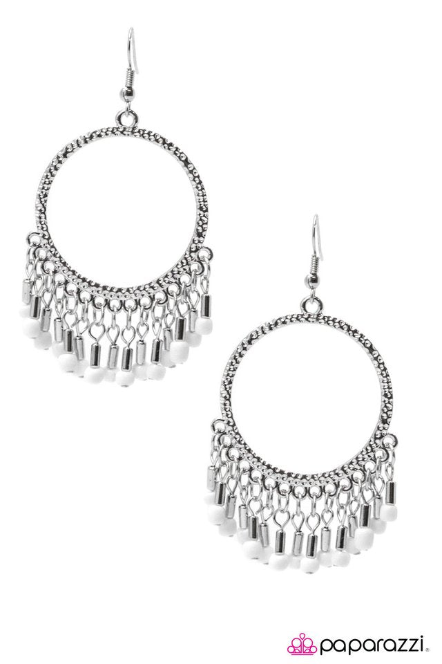 Paparazzi ♥ Wild Style - White ♥ Earrings