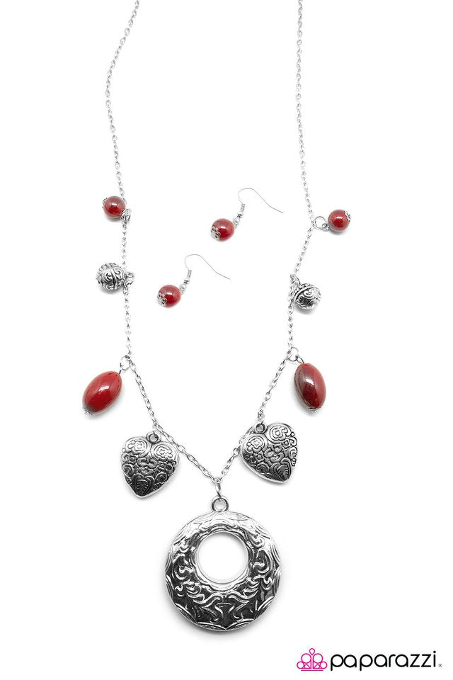 Paparazzi ♥ Home Is Where The Heart Is - Red ♥ Necklace