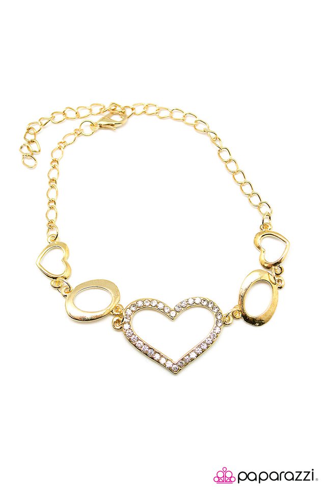 Paparazzi ♥ Wearing My Heart on My Sleeve - Gold ♥ Bracelet