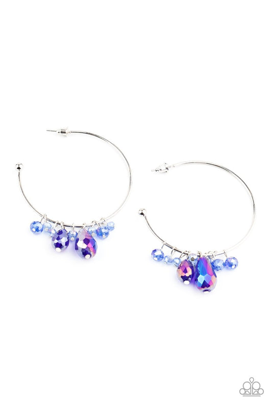 Paparazzi ♥ Dazzling Downpour - Blue ♥ Post Earrings