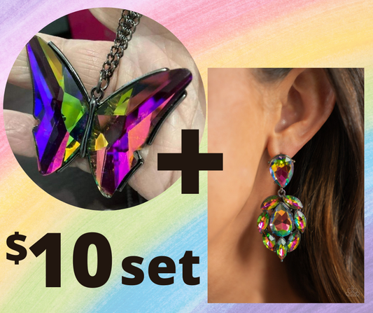 $10 BUNDLE 2-pieces including Paparazzi ♥ The Social Butterfly Effect - Multi ♥  Necklace